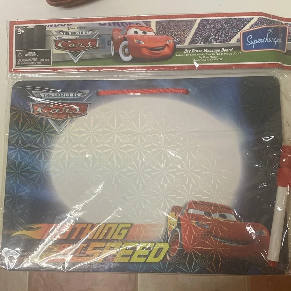 Disney Pixar Cars Tow Mater Vehicle Start Your Engines Book & Dry Erase Board